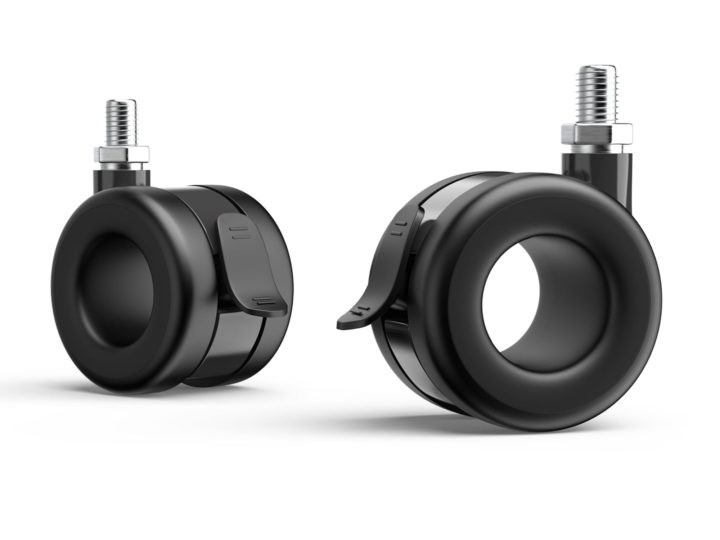 FITUEYES Floor castors with brake (4 pcs) – Black