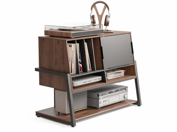 FITUEYES Record Player Stand – Walnut