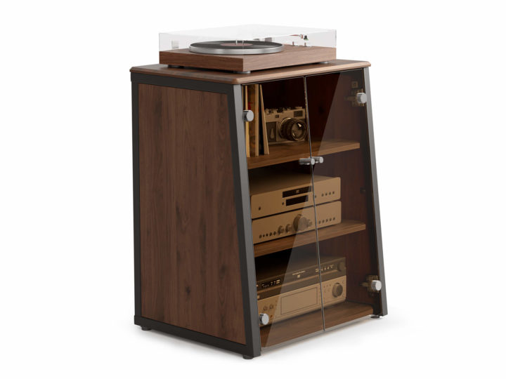 FITUEYES Record Player Stand – Walnut